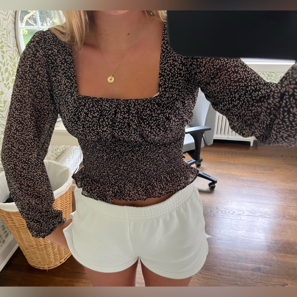 Princess Polly Square Neck long sleeve patterned top